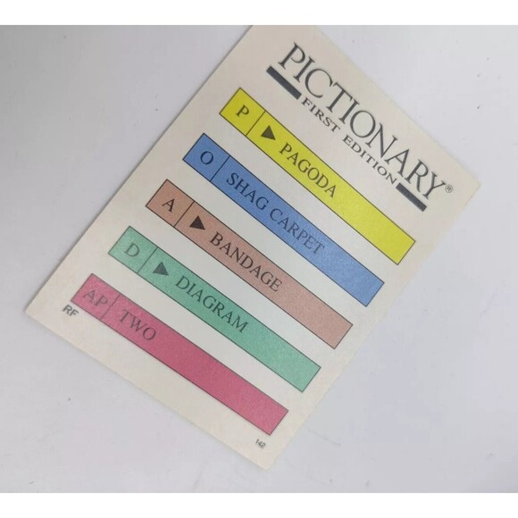 Vintage 1985 Pictionary 1st Edition Replacement Cards 1 Box Game Parts Pieces - Picture 10 of 11